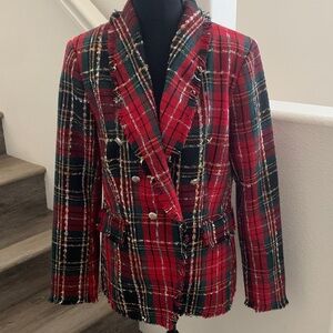 Rachel Zoe Tartan Plaid Blazer
